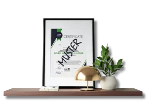 Zertifikat (Englisch-sprachig, A-Lizenz)